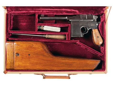 Chinese Type 17 Broomhandle Mauser Pistol With Shoulder Stock And Case