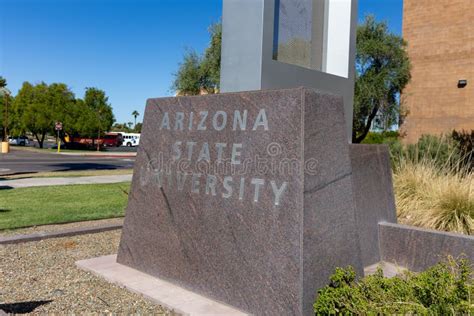 Arizona State University Sign On Campus In Tempe Az Editorial Stock