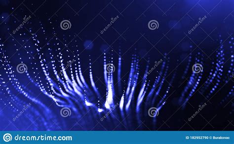 3d Render Of Glow Blue Particles In Air As Science Fiction Of Microcosm