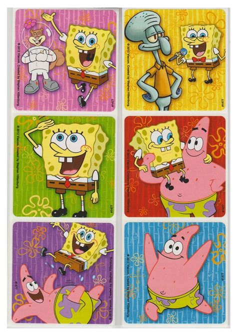 25 Spongebob Squarepants Stickers 25 X 25 Each Etsy