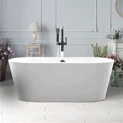 Vanity Art 591 Freestanding Acrylic Bathtub Modern Stand Alone