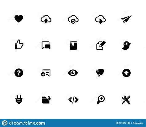 Web And Mobile Icons 8 32 Pixels Icons White Series Stock Vector