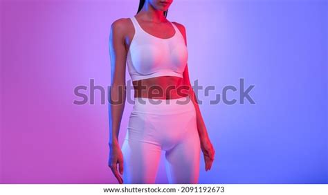 Unrecognizable Fitness Lady Perfect Body Wearing Stock Photo 2091192673