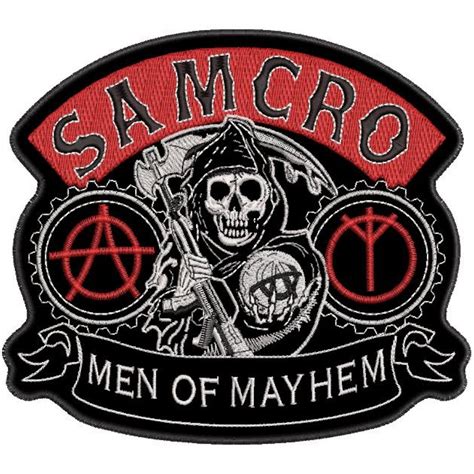 Patch Bordado Sons Of Anarchy Samcro 14x16 Cm Cód1069