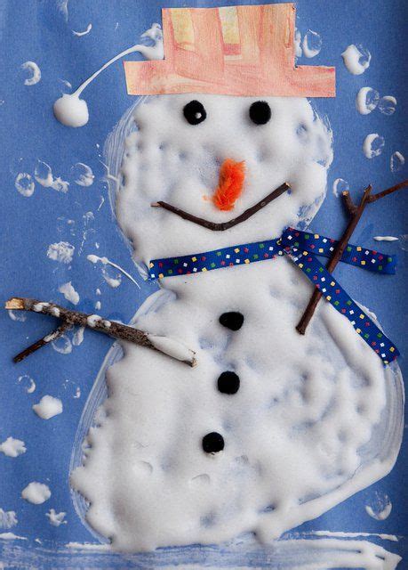 Puffy Snowmen Recipe Kids Art Projects Snowman Painting Snowman