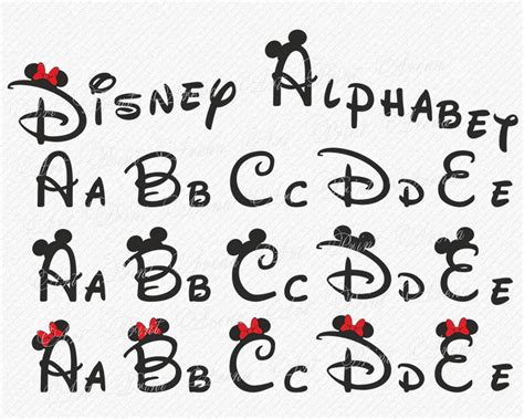 Disney Svg Font Disney Alphabet Svg Ears Svg Minnie Font Etsy Letras Disney Para Imprimir