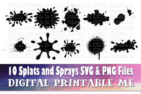 Drips Silhouette Paint Splatter Svg Png Graphic By Digitalprintableme