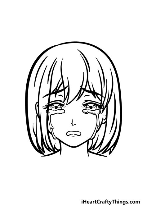 Sad Anime Drawing How To Draw A Sad Anime Step By Step Vlrengbr