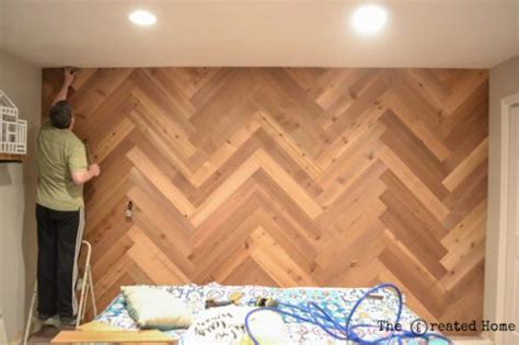How To Diy A Herringbone Accent Wall The Created Home