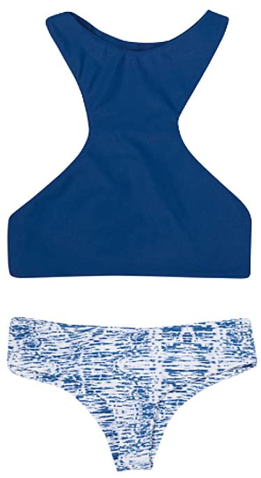 Mikoh Swimwear Barbados Bondi Bikini Set Deep Sea Water Snake Deep