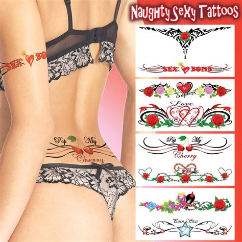8 Extra Large Kinky Sexy Temporary Tattoos For Women
