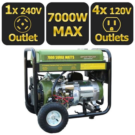 Sportsman 7000 Watt Gasoline Powered Electric Start Portable Generator