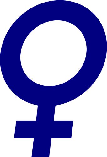 Vector Illustration Of Dark Blue Italic Gender Symbol For Females Public Domain Vectors
