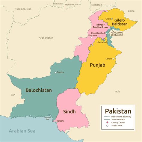 Detailed Country Map Of Pakistan Vector Art At Vecteezy