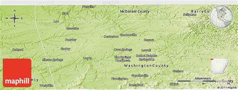 Physical Panoramic Map Of Benton County