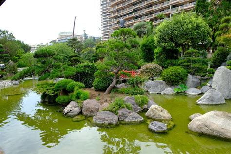 The Japanese Gardens Of The Principality Of Monaco Stock Photo Image