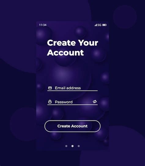 Premium Vector Create Account App Screen Ui Design Vector Interface