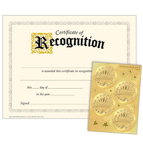 Certificates Award Seals Pack Recognition Excellence Seals T11902