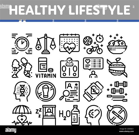 Healthy Lifestyle Collection Icons Set Vector Stock Vector Image And Art