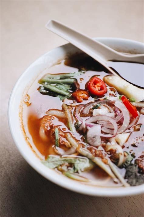 Penang asam laksa vits instant noodles halal. Asam Laksa Noodle Kampung Fish Or Penang Laksa Stock Image ...