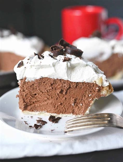 Chocolate Cream Oie On A White Plate With A Fork Chocolate Cream Pie Chocolate Cream Pie