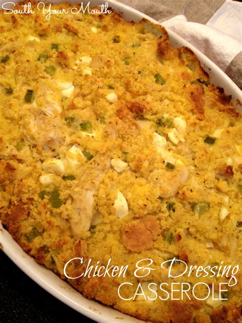 Top chicken with artichoke dressing. Chicken and Dressing Casserole | South Your Mouth | Bloglovin'
