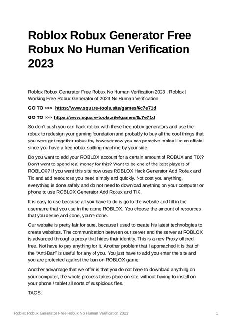 Calaméo Roblox Robux Generator Free Robux No Human Verification 2023