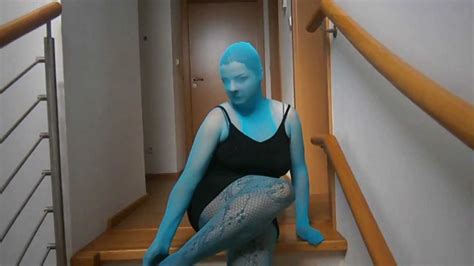 Blue Pantyhose Encasement Over Bodystockings Youtube