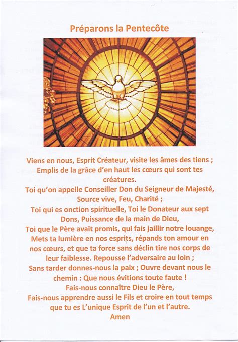Prière Esprit Saint Ensemble Paroissial Saint Martin Dallonnes Et