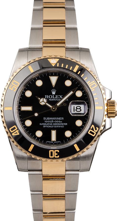 New Rolex Submariner 116613 Two Tone Bobs Watches