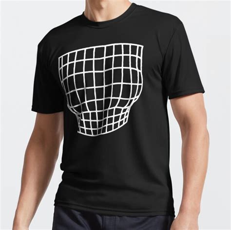 Magnified Chest Optical Illusion Grid Big Boobs Bachelorette Active T Shirt By Petflix Redbubble
