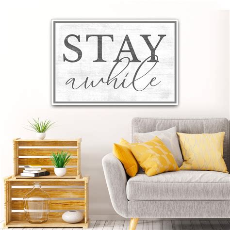 Large Stay Awhile Sign Stay A While Etsy