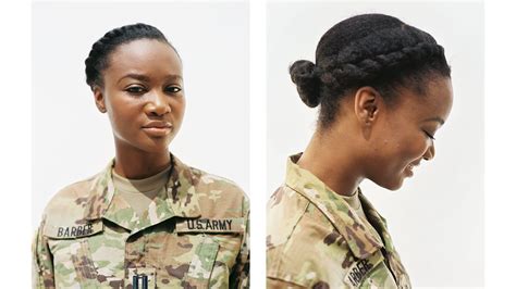 According to official army standards, personal appearance is determined by the appropriateness of the following guidelines, as well as the ability to correctly wear all types of military assigned headgear (beret, patrol cap, service hat, etc) and protective headgear (mask or combat helmet). Hair For Women In The Military - Wavy Haircut