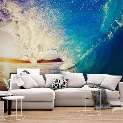 Waterfall Sunset Cliff Large Wall Mural Self Adhesive Vinyl Etsy