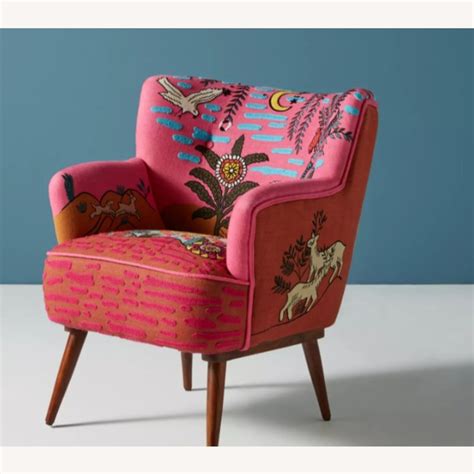 Anthropologie Embroidered Accent Chair Aptdeco