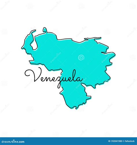 Venezuela Vector Map Isolated On White Background High Detailed Black