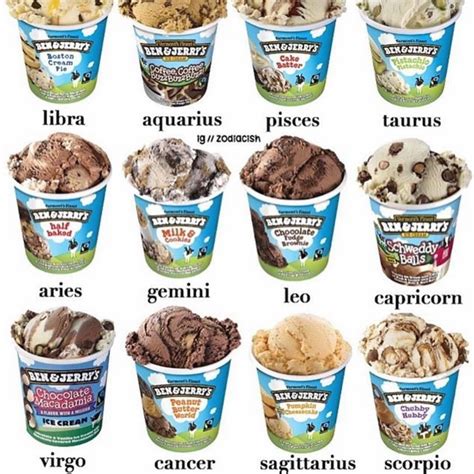 Zodiac Signs And Ben And Jerrys Ice Cream Flavors 🍨 Zodiac Ben And