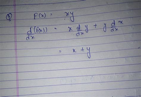 Derivative Of Xy W R T X