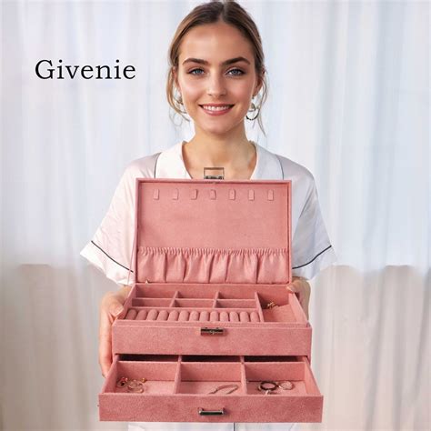 Personalised Velvet Jewelry Box Organizer For Women Girls Large