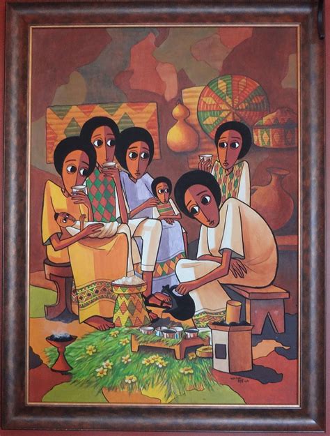 Harambe Ethiopian Restaurant African Art Gallery Original Oil Painting