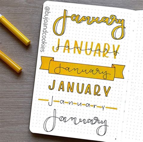Best Bullet Journal Fonts And Headers For Every Month The Smart Wander