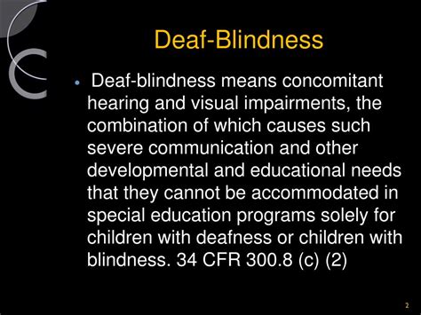 Ppt Communication For Children Who Are Deaf Blind An Overview Of