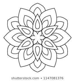 The flowing long unicorn hair is tucked behind the unicorn's ear with a single daisy flower. Easy mandala, basic and simple mandalas coloring book for ...