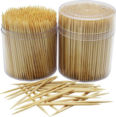 Hanamal Bamboo Wooden Toothpicks 2 Packs Of 500 Pcs 1000 Pcs Amazon
