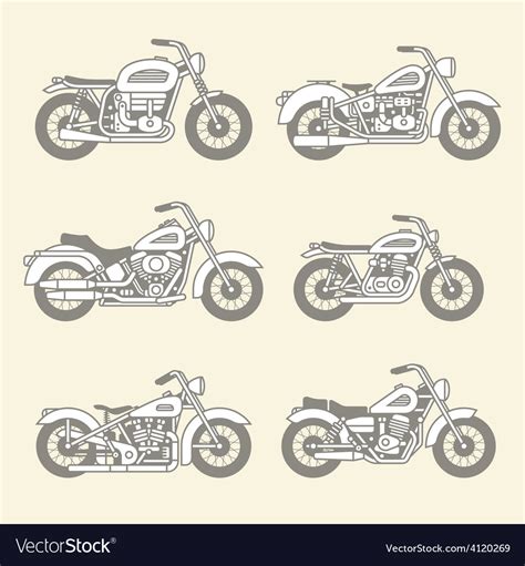 Motorcycle Icons Set Royalty Free Vector Image