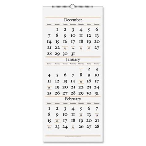 At A Glance Aagsw11528 12 X 27 In 3 Months Buff Wall Paper Calendar