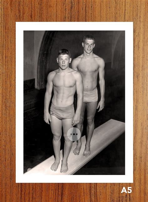 Handsome Shirtless Men In Speedos And Their Bulges Vintage Etsy Finland