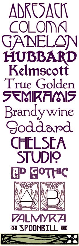 From Fontcraft A Selection Of Fonts Derived From Designs Of The Arts
