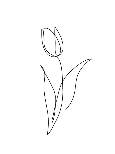 Minimalist Flower Art Drawing