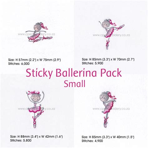 Sticky Ballerina Complete Size Pack Couture Princess Embroidery